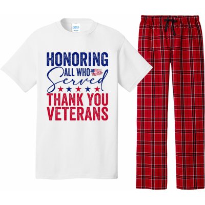 Honoring All Who Served Thank You Veterans Day American Flag Pajama Set