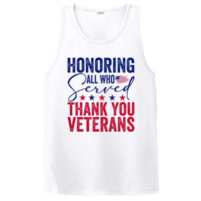 Honoring All Who Served Thank You Veterans Day American Flag PosiCharge Competitor Tank