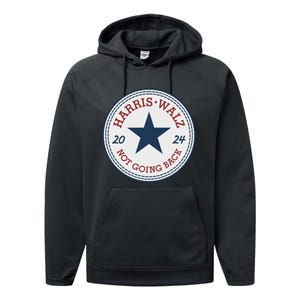 Harris And Walz We Are Not Going Back Performance Fleece Hoodie