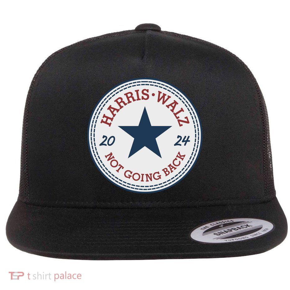 Harris And Walz We Are Not Going Back Flat Bill Trucker Hat