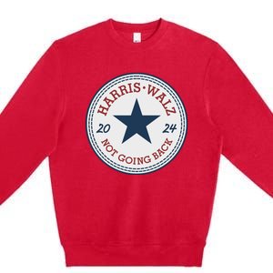 Harris And Walz We Are Not Going Back Premium Crewneck Sweatshirt