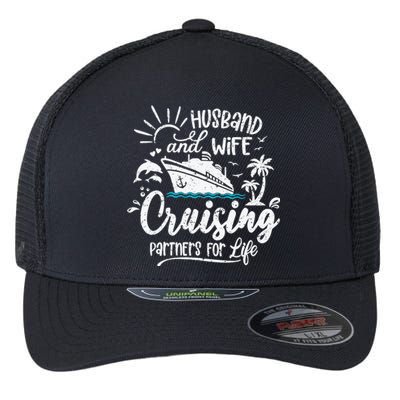 Husband and Wife Cruising Partners For Life Perfect Vacation Flexfit Unipanel Trucker Cap