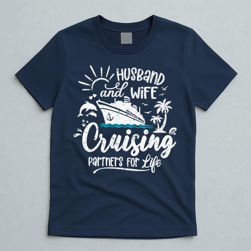 Husband and Wife Cruising Partners For Life Perfect Vacation T-Shirt