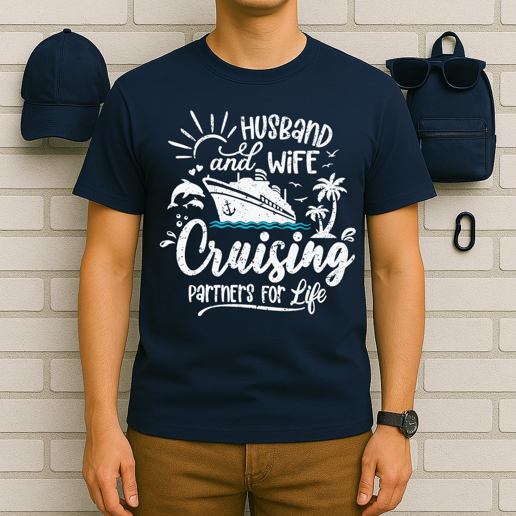 Husband and Wife Cruising Partners For Life Perfect Vacation T-Shirt