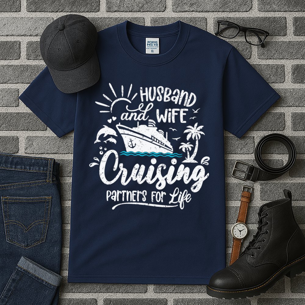 Husband and Wife Cruising Partners For Life Perfect Vacation Tall T-Shirt