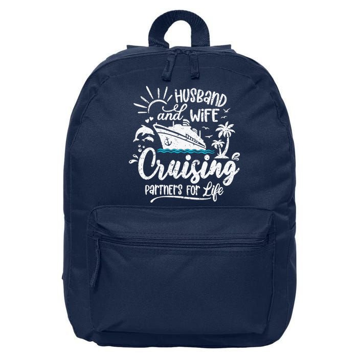 Husband and Wife Cruising Partners For Life Perfect Vacation 16 in Basic Backpack