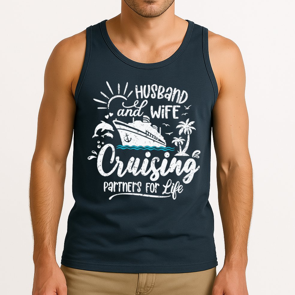 Husband and Wife Cruising Partners For Life Perfect Vacation Tank Top