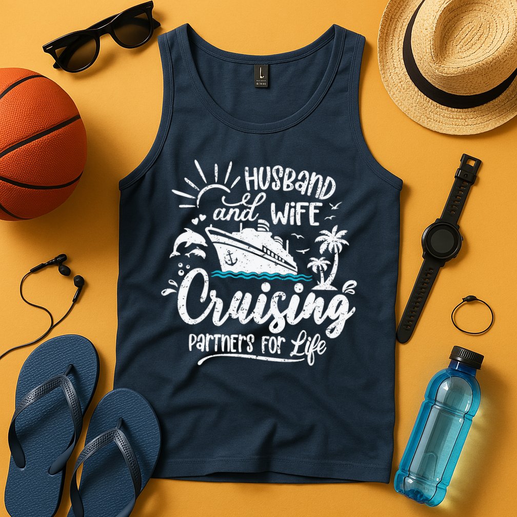 Husband and Wife Cruising Partners For Life Perfect Vacation Tank Top