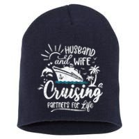 Husband and Wife Cruising Partners For Life Perfect Vacation Short Acrylic Beanie