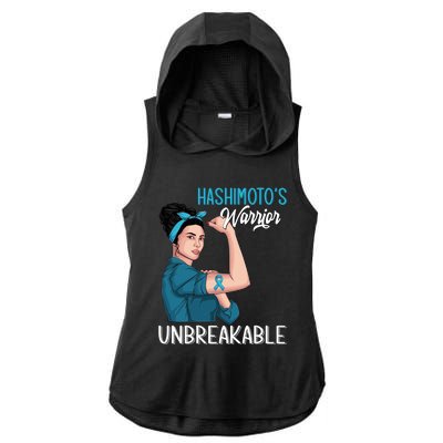 Hashimoto's Awareness Warrior Unbreakable Support Meaningful Gift Ladies PosiCharge Tri-Blend Wicking Draft Hoodie Tank