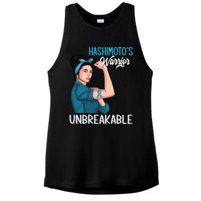 Hashimoto's Awareness Warrior Unbreakable Support Meaningful Gift Ladies PosiCharge Tri-Blend Wicking Tank