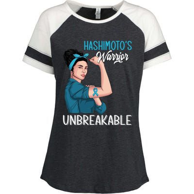 Hashimoto's Awareness Warrior Unbreakable Support Meaningful Gift Enza Ladies Jersey Colorblock Tee