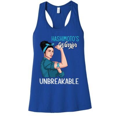 Hashimoto's Awareness Warrior Unbreakable Support Meaningful Gift Women's Racerback Tank