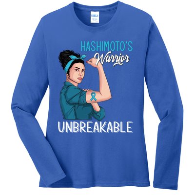 Hashimoto's Awareness Warrior Unbreakable Support Meaningful Gift Ladies Long Sleeve Shirt