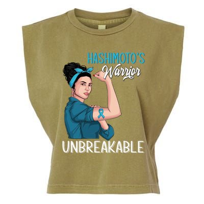 Hashimoto's Awareness Warrior Unbreakable Support Meaningful Gift Garment-Dyed Women's Muscle Tee