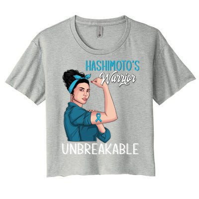 Hashimoto's Awareness Warrior Unbreakable Support Meaningful Gift Women's Crop Top Tee