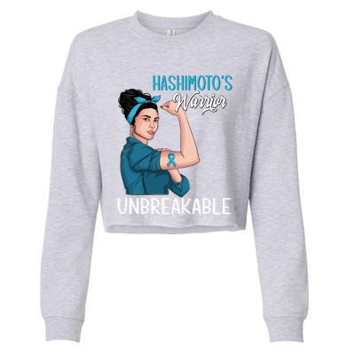 Hashimoto's Awareness Warrior Unbreakable Support Meaningful Gift Cropped Pullover Crew