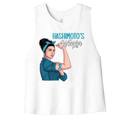 Hashimoto's Awareness Warrior Unbreakable Support Meaningful Gift Women's Racerback Cropped Tank