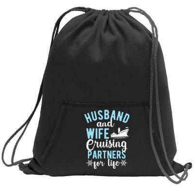 Husband And Wife Cruising Partners For Life Sweatshirt Cinch Pack Bag