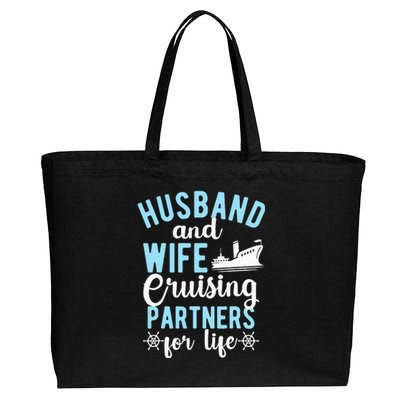 Husband And Wife Cruising Partners For Life Cotton Canvas Jumbo Tote