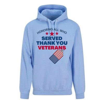 Honoring All Who Served Thank You Veterans Unisex Surf Hoodie