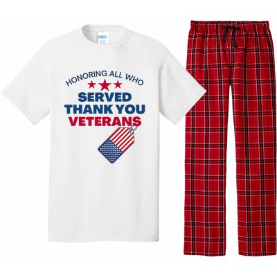 Honoring All Who Served Thank You Veterans Pajama Set