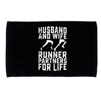 Husband And Wife Runner Partners For Life Running Lovers Microfiber Hand Towel