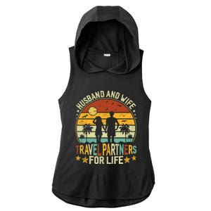 Husband And Wife Travel Partners For Life Beach Traveling Ladies PosiCharge Tri-Blend Wicking Draft Hoodie Tank