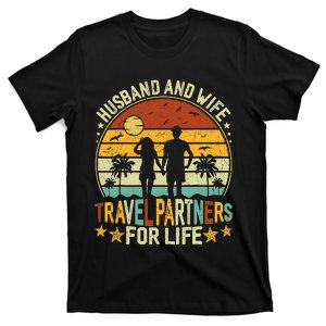 Husband And Wife Travel Partners For Life Beach Traveling T-Shirt