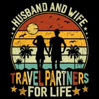 Husband And Wife Travel Partners For Life Beach Traveling 16 in Basic Backpack