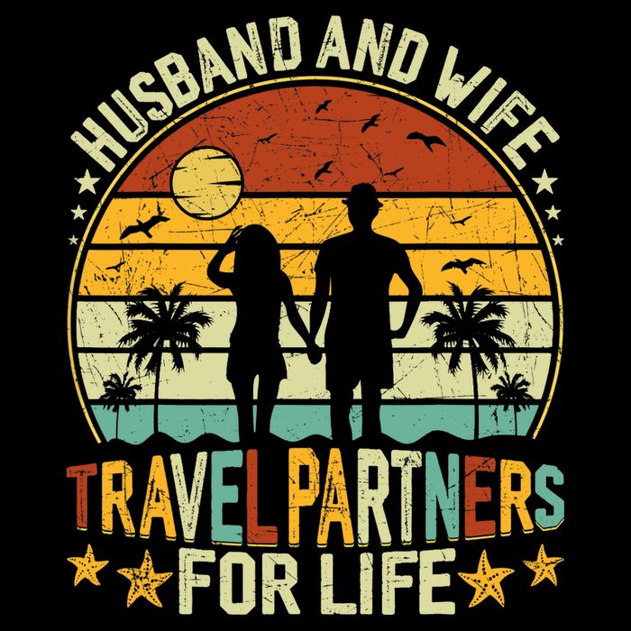 Husband And Wife Travel Partners For Life Beach Traveling 16 in Basic Backpack