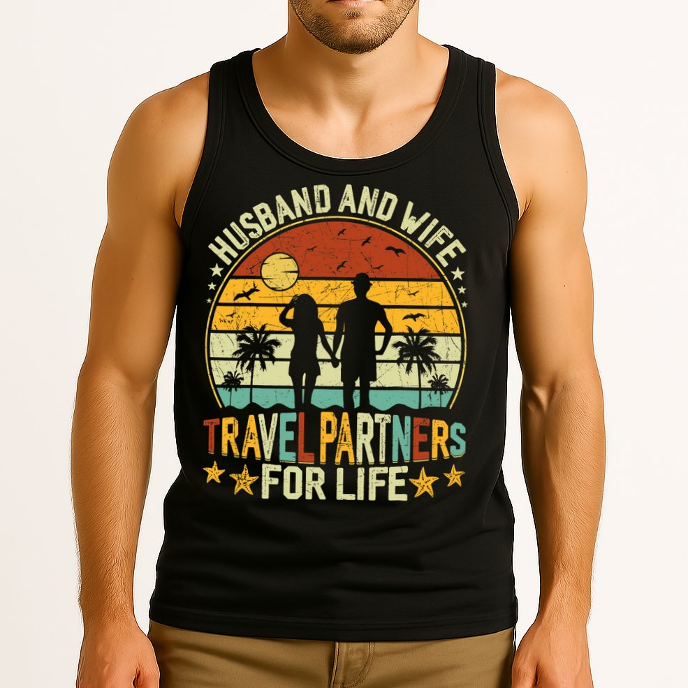 Husband And Wife Travel Partners For Life Beach Traveling Tank Top