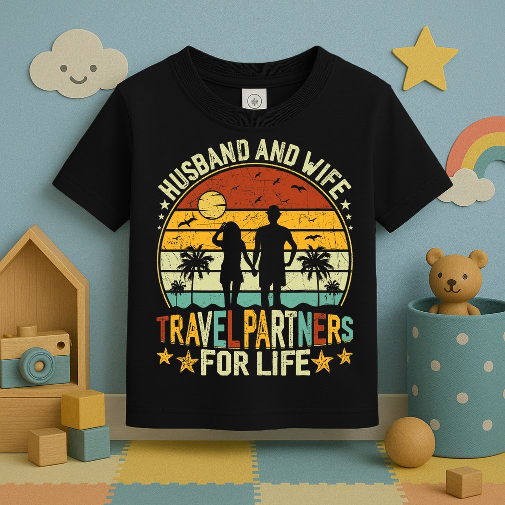 Husband And Wife Travel Partners For Life Beach Traveling Toddler T-Shirt