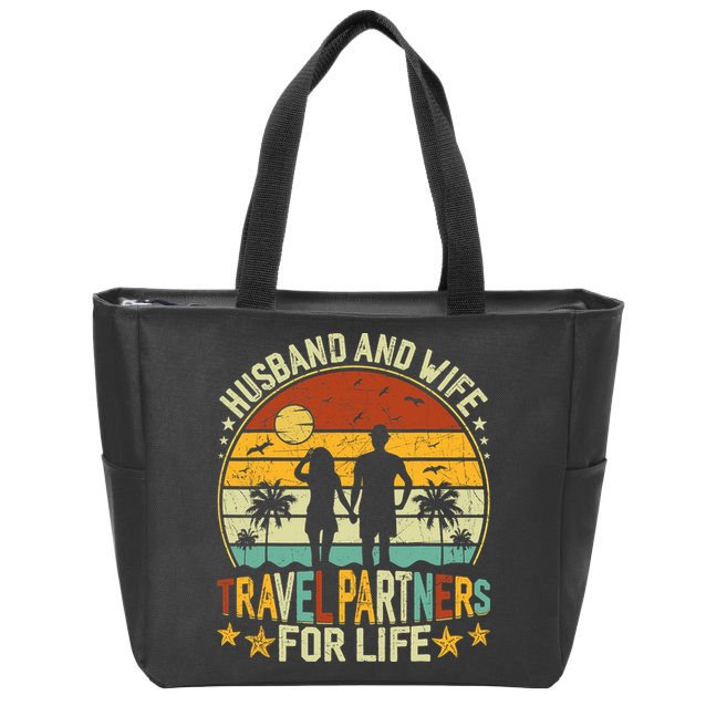 Husband And Wife Travel Partners For Life Beach Traveling Zip Tote Bag