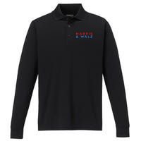 Harris And Walz We Are Not Going Back President Election Premium Performance Long Sleeve Polo