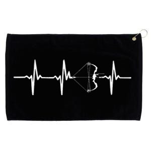 Heartbeat Archery With Bow For Archers Grommeted Golf Towel