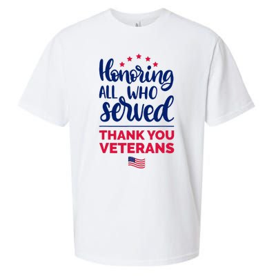 Honoring All Who Served Thank You Veterans Day Sueded Cloud Jersey T-Shirt