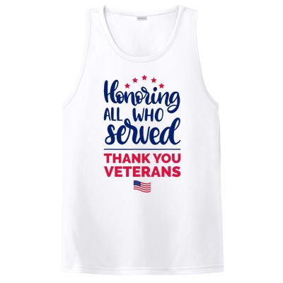 Honoring All Who Served Thank You Veterans Day PosiCharge Competitor Tank