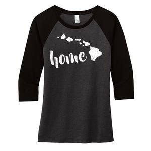 Hawaii Home State Women's Tri-Blend 3/4-Sleeve Raglan Shirt