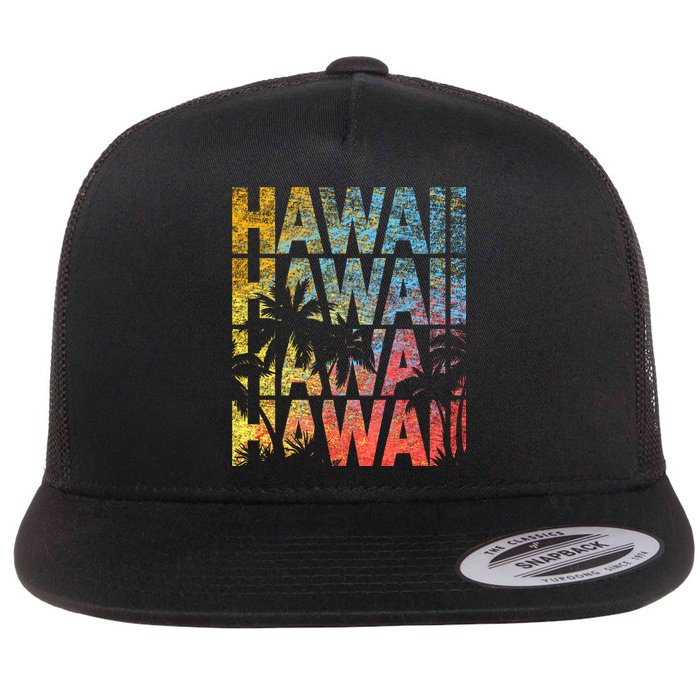 Hawaii Logo Flat Bill Trucker Hat