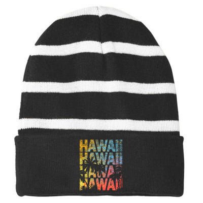 Hawaii Logo Striped Beanie with Solid Band