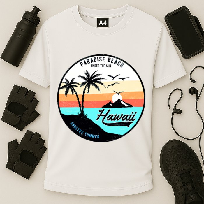 Hawaii Paradise Beach Cooling Performance Crew T-Shirt