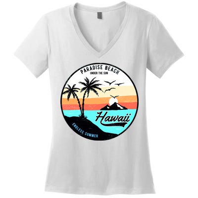 Hawaii Paradise Beach Women's V-Neck T-Shirt