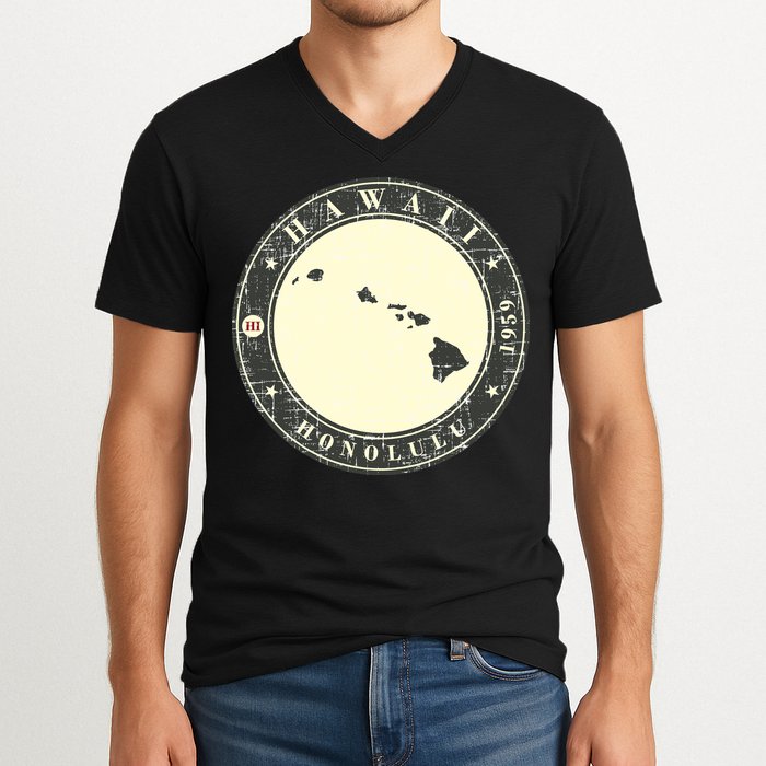 Hawaii Retro V-Neck T-Shirt