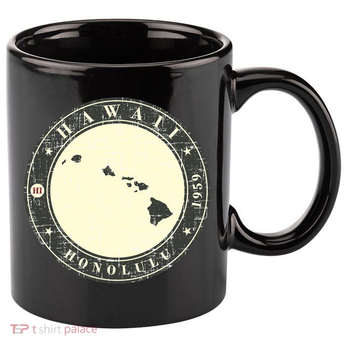 Hawaii Retro 11oz C Handle Ceramic Mug
