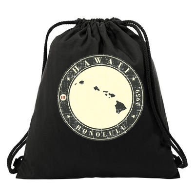 Hawaii Retro Drawstring Bag