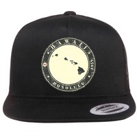 Hawaii Retro Flat Bill Trucker Hat