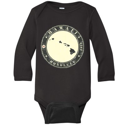 Hawaii Retro Baby Long Sleeve Bodysuit