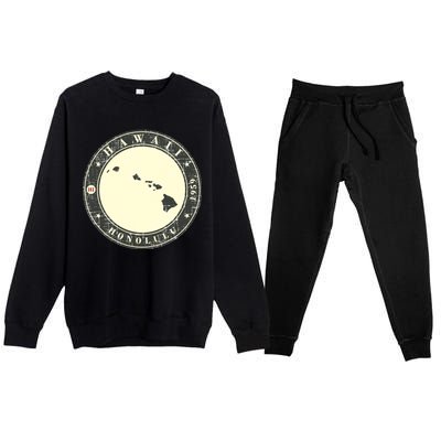 Hawaii Retro Premium Crewneck Sweatsuit Set