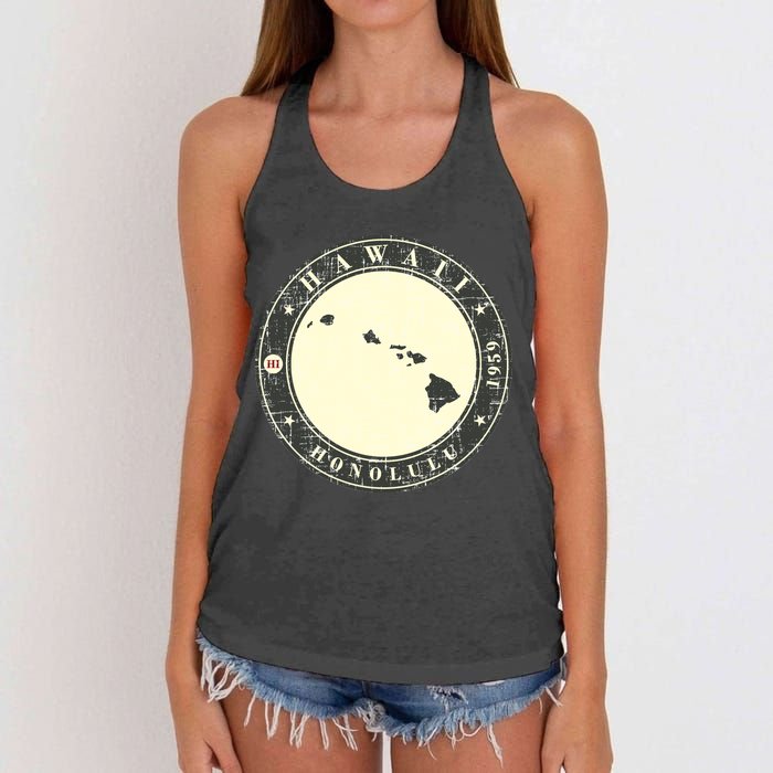 Hawaii Retro Women's Knotted Racerback Tank